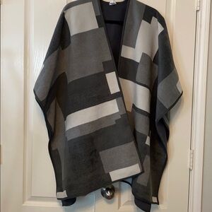 Woolrich grey blanket wrap poncho